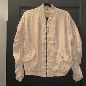 Free People Blush Ruched Long Sleeve Jacket Pink Size S